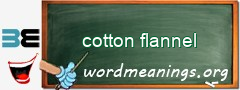 WordMeaning blackboard for cotton flannel